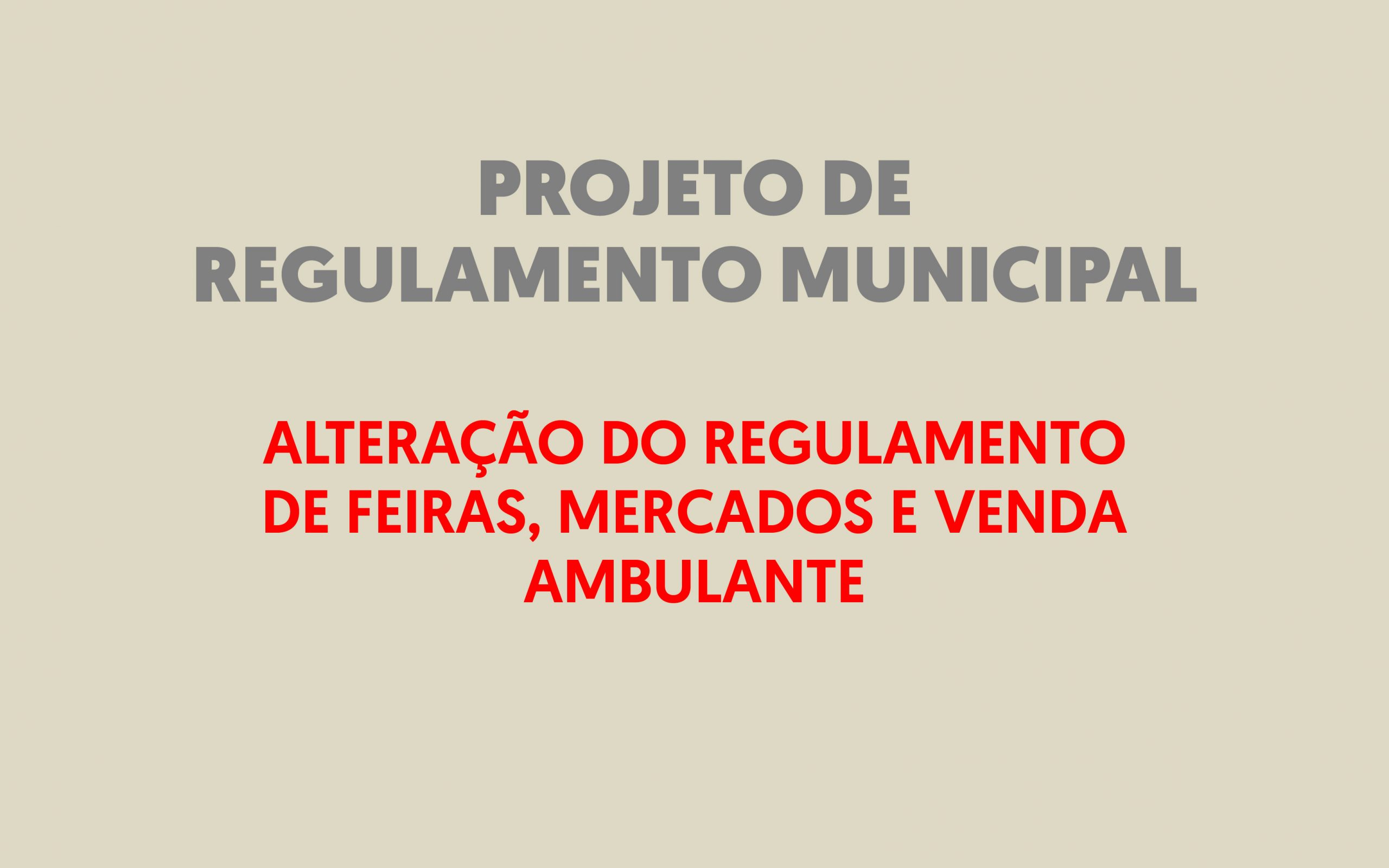 Banner para Projeto de Regulamento Municipal